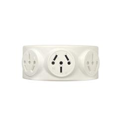 Triple electrico c/enchufe giratorio TRIPTO BLANCO